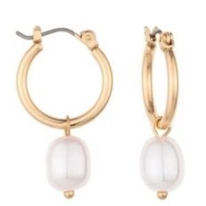 Charged Jewelry REMOVABLE PEARL & STONE HUGGIE EARRINGS MSRP: $50